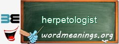 WordMeaning blackboard for herpetologist